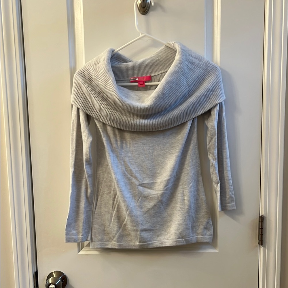 Lilly Pulitzer Gray Cowl Neck Sweater